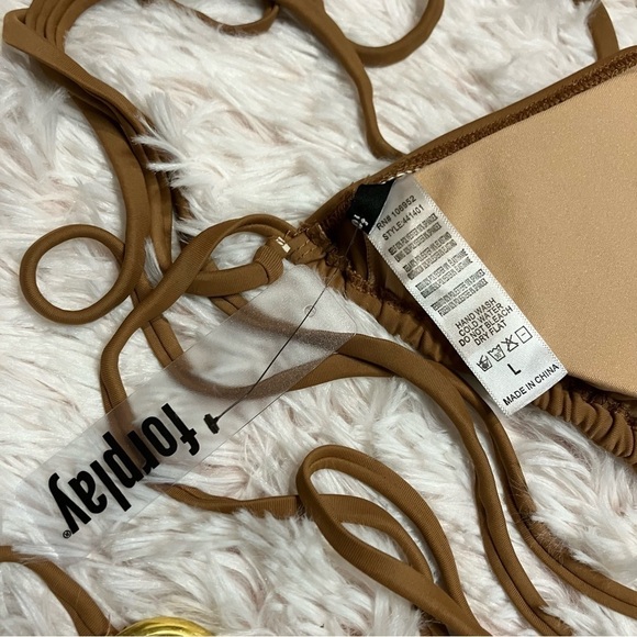 FORPLAY Saint Kitts Triangle Bikini Tie Set in Mocha Brown - Picture 7 of 13